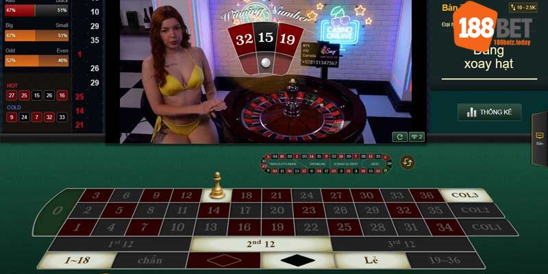 Bàn chơi Roulette có thiết kế rất đơn giản